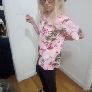 Pink flamingo Hawaiian shirt, boy style